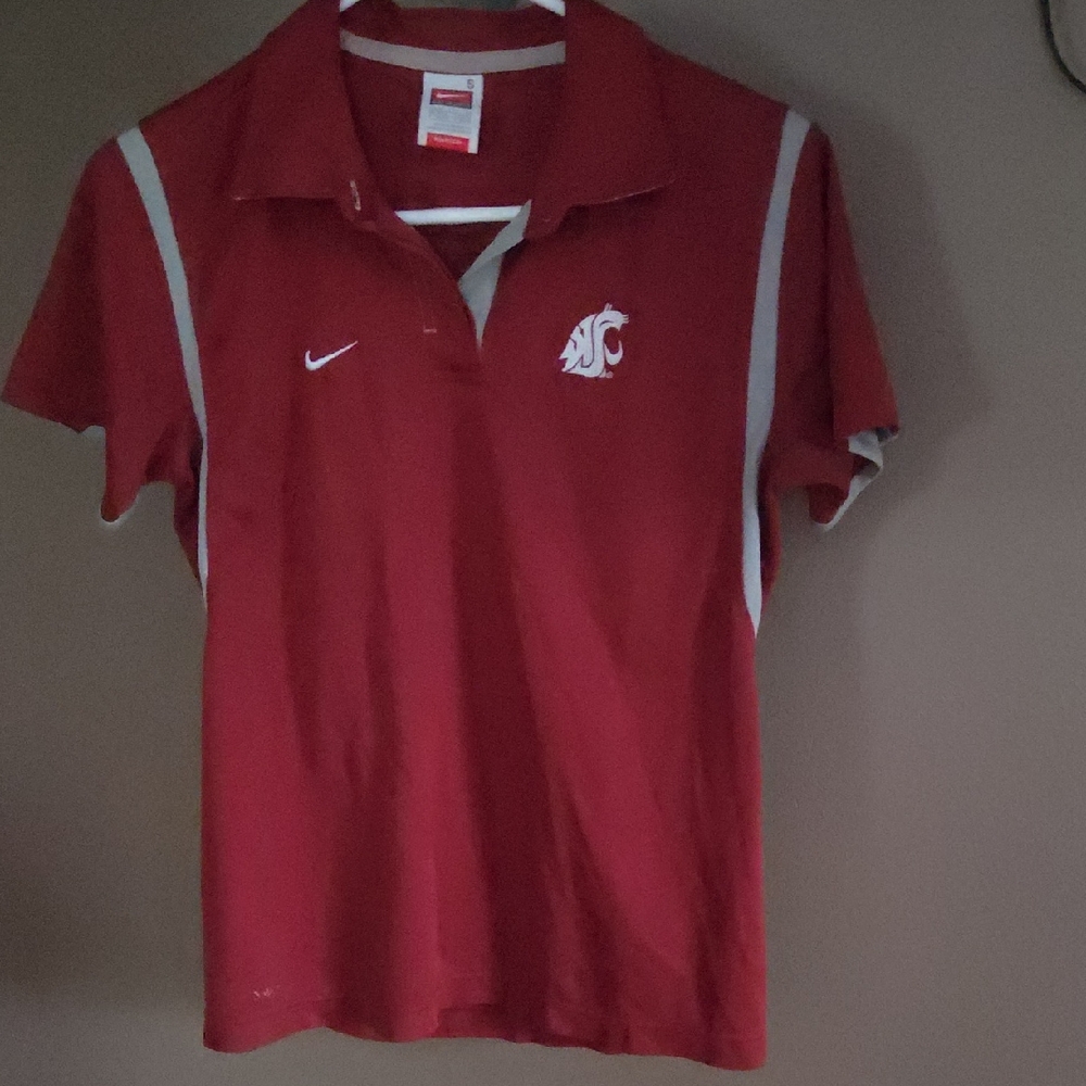 Nike Crimson Polo Shirt with White Accents